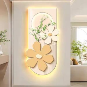 Modern Floral Wall Art with LED Backlighting