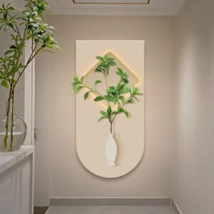 Minimalist Elegance: Wall Art with Illuminated Greenery"