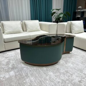 Exclusive Luxury Coffee Table with LED Lighting & Handcrafted Natural Landscape